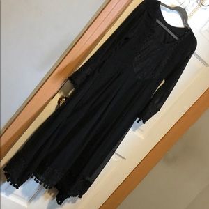 Black Pakistani long frock chiffon